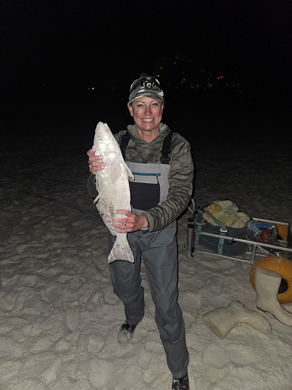 Redfish caught at night