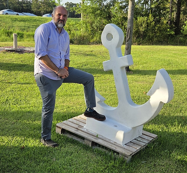 Each anchor begins as a massive concrete form, designed by Frank Berte of Destin Interactive Each anchor begins as a massive concrete form, designed by Frank Berte of Destin Interactive.