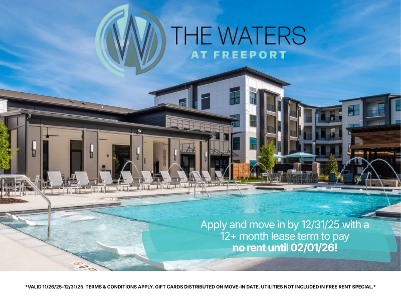 Banner ad for The Waters at Freeport