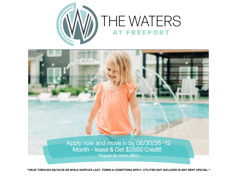 The Waters at Freeport Banner ad.