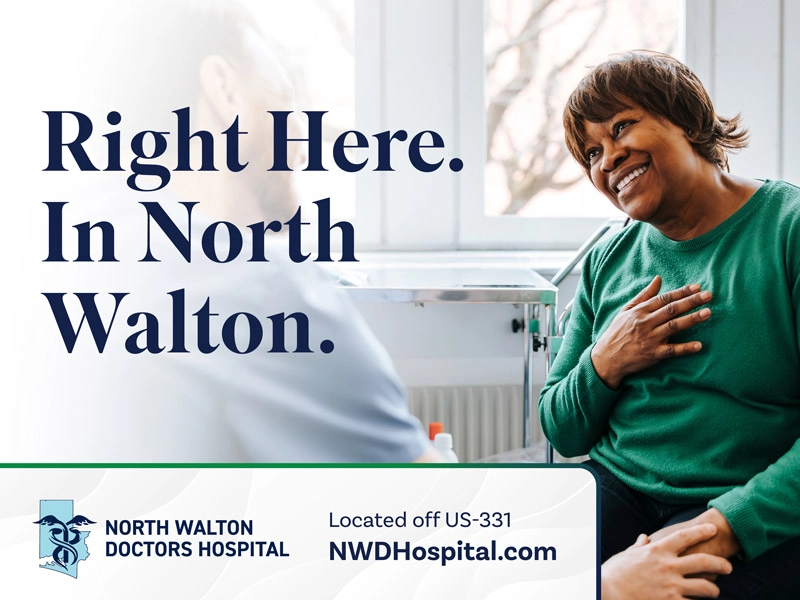 North Walton Doctors Hospital ad in DeFuniak Springs, Florida.